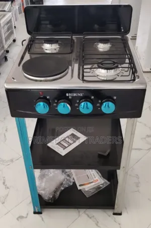 Rebune 3+1 Standing Gas Stove With Shelves Complete Cooking Station
