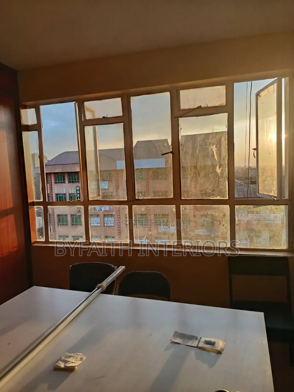 Fern Green and Pure White Office Blinds