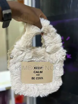 Faux Fur Mini Tote Bag - Beige / Khaki Teddy Crossbody Bag