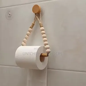 Hemp Rope Beaded Toilet Paper Holder