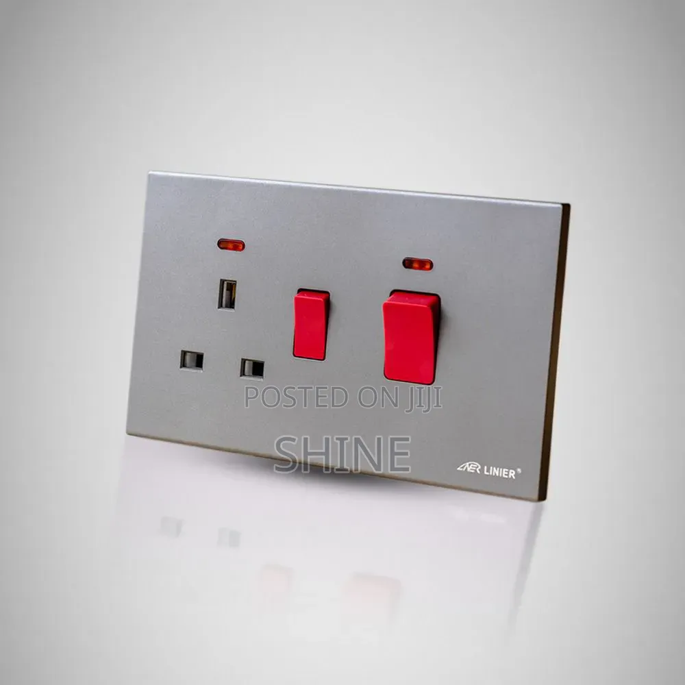 Modern Silver Switches and Sockets