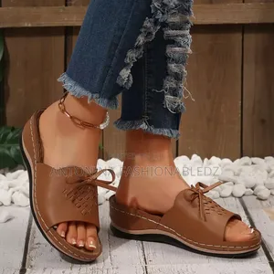Ladies Leather Open Shoes