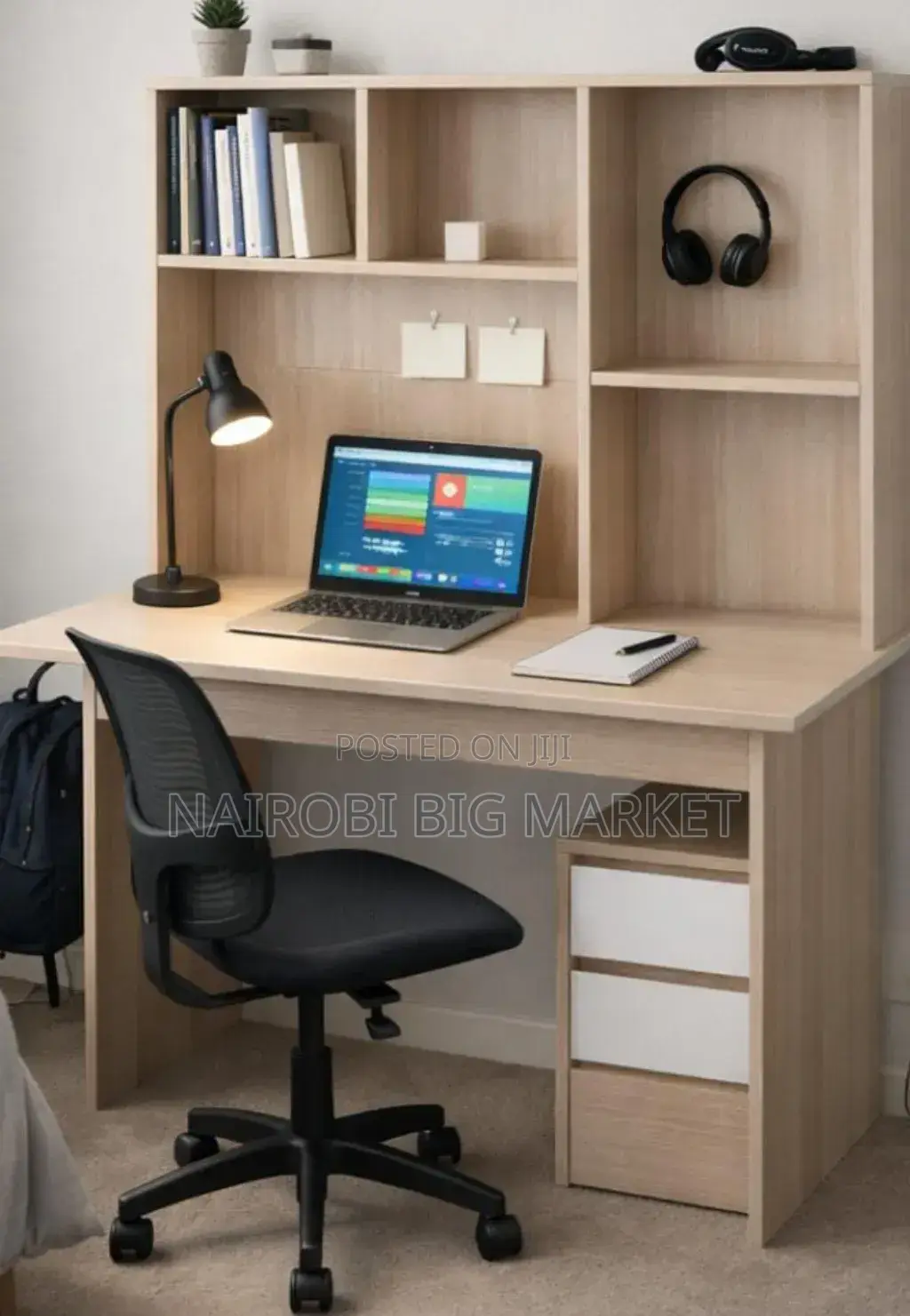 .Advanced 1.2m Imported Study Office Desk With Drawer Storage Space