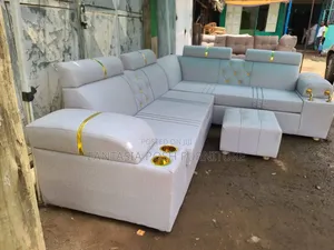 White L-Shaped Sofa 7-Seater + Free Delivery Syokimau/ Nairobi