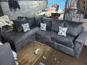 Dark Grey L-Shaped Sofa (5-Seater)