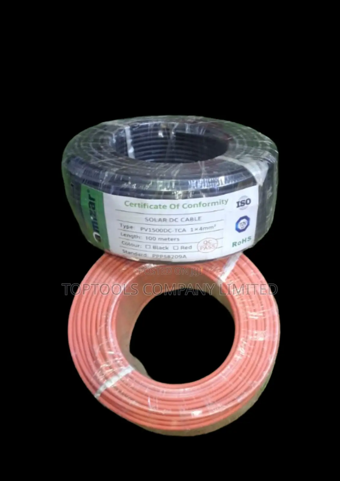 Dc Solar Auto Cable Copper 6.0mm 100m Roll