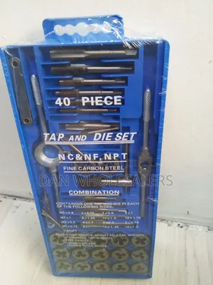 40 Piece Carbon Steel Tap Die Set for DIY Workshop