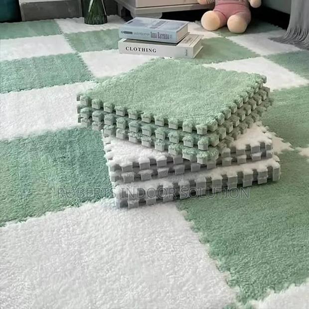Sage Green Plush Interlocking Mats - thumbnail 2