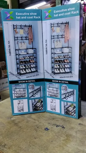 Space Saving Shoe Rack With Top Hooks