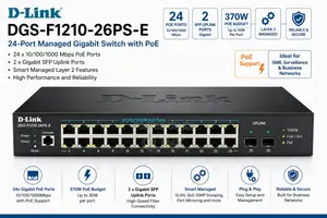 D-Link DGS-F1210-26PS-E - 24 Port Managed Gigabit Switch