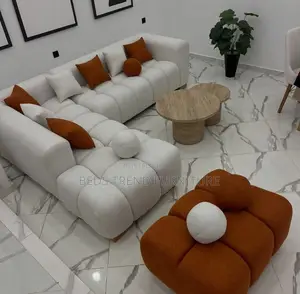 6-Seater L Seat White Bubble Design With Footrest