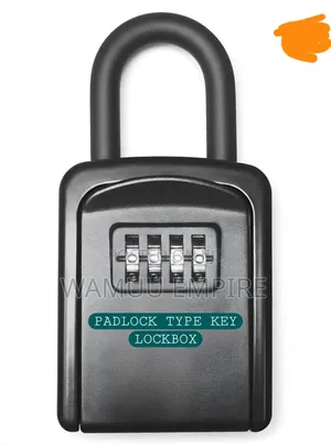 Portable 4-Digit Combination Key Lockbox With a Shackle