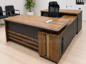 Executive L-Shaped Office Desk – Modern Wooden Executive Workstation