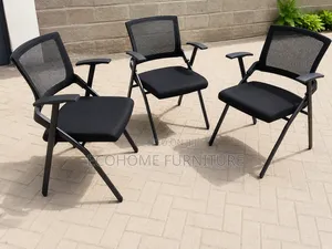 Foldable Mesh Training/Conference Chair With Armrests