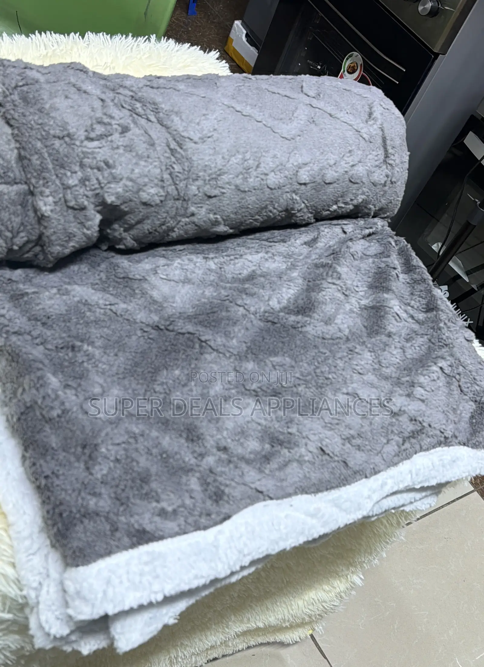 Gray Sharper Fleece Blankets