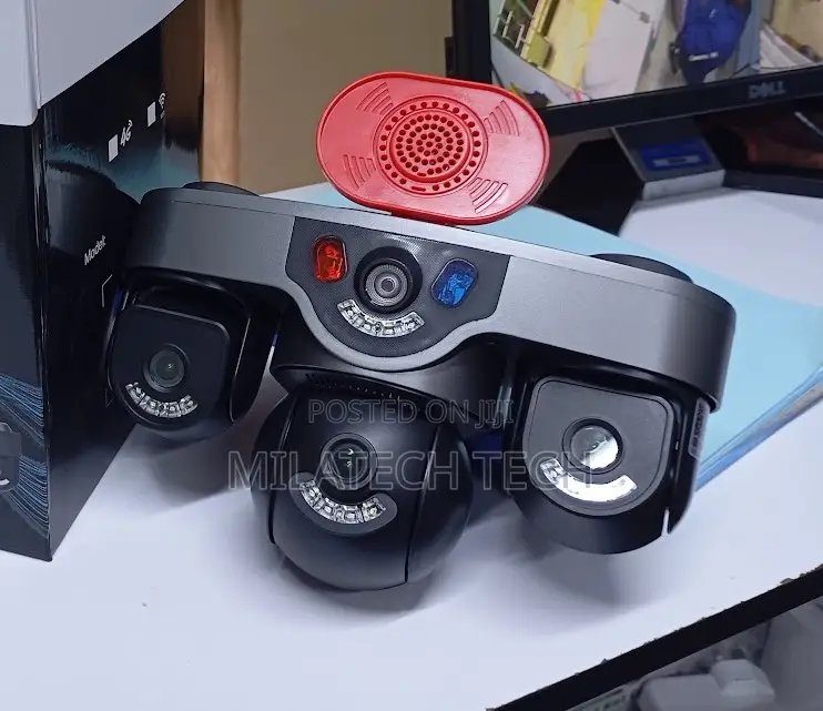 Triple Lens 4G Solar CCTV Camera With Siren Solar Panel