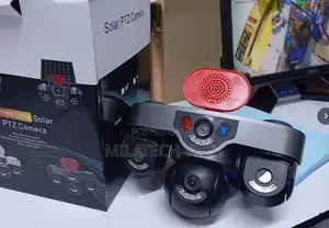 4G PTZ Solar Camera Triple Lens 360° CCTV With Siren
