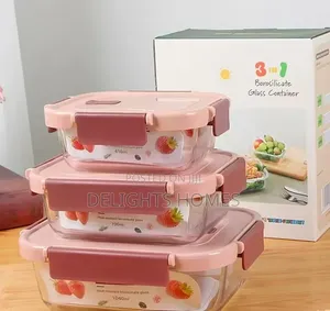 3Pcs Glass Food Storage/ Lunch Box Containers-Elk