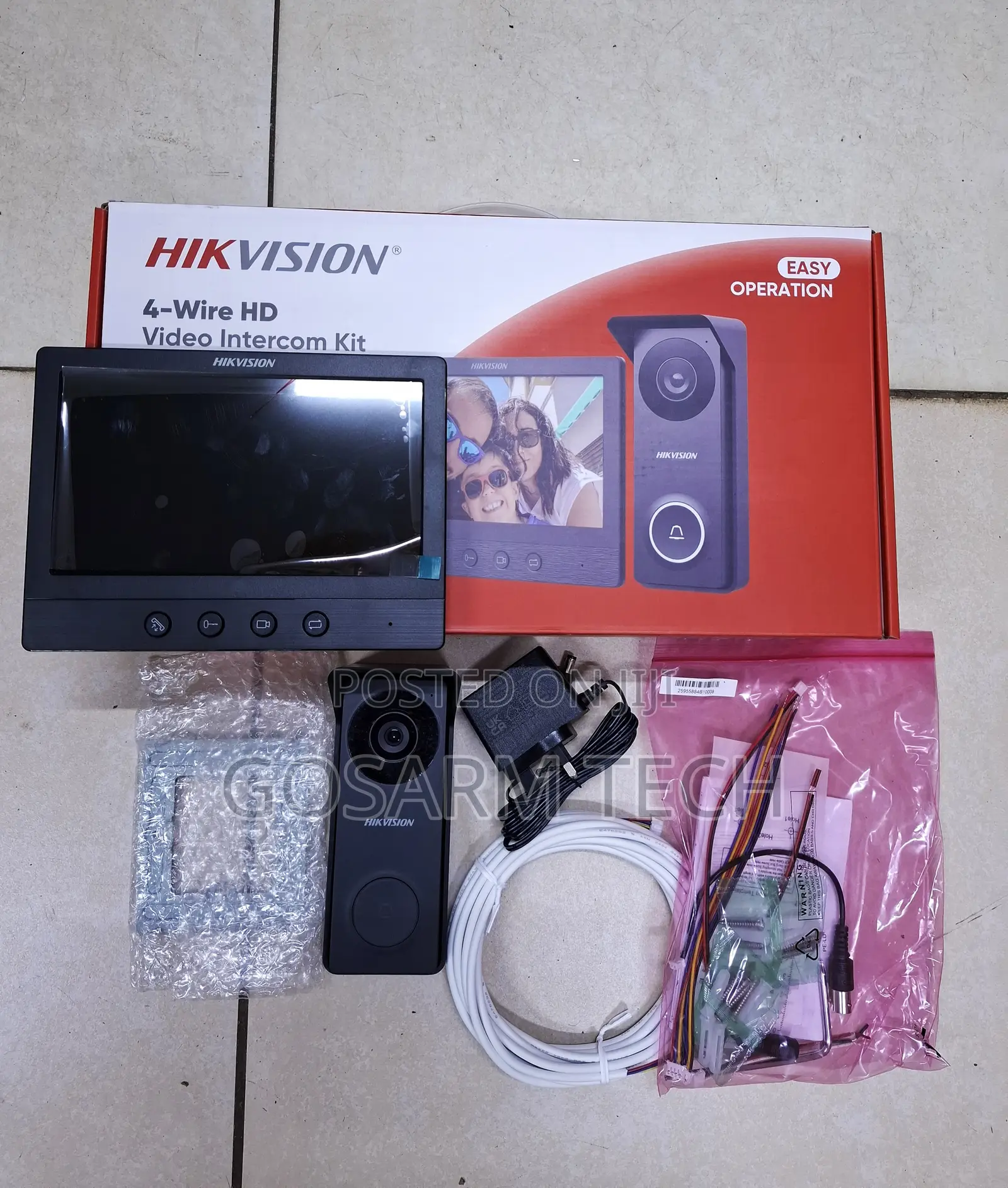 4 Wired Video Intercom System, 7 Inches Video Doorbell