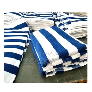  Premium Cabana Cotton Pool Towels 
 Classic White Blue