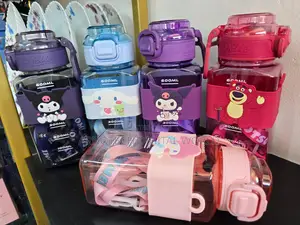 600ml Leak-Proof Kids Water Bottle With Straw Strap