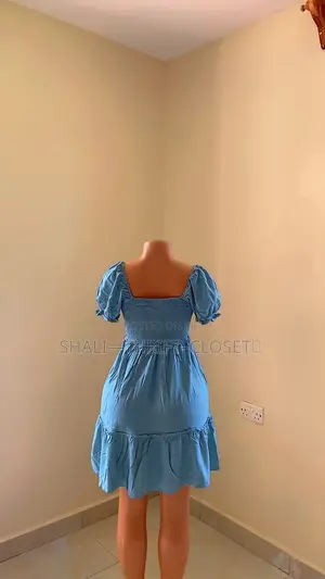 Stylish Light Blue Smocked Mini Dress