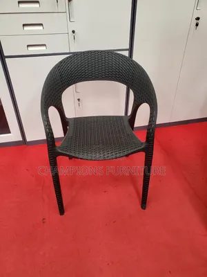 Black Rattan Pattern Bistro Chair