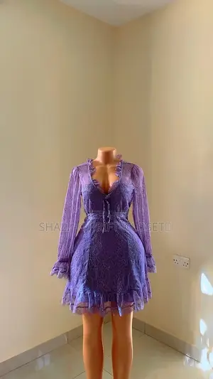 Elegant Purple Lace Long--Sleeve.