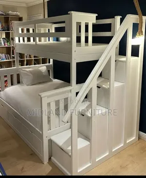 Wooden Double Decker Bed With Stairs