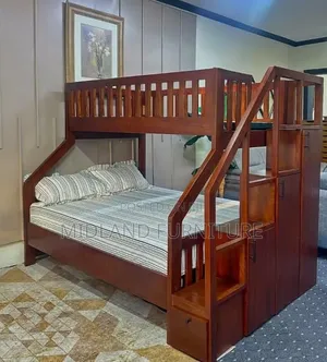 Hardwood Bunk Bed With Side Storage Cabinets Available on Order