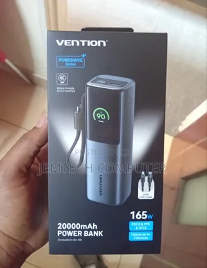 Vention 20000mAh Power Bank (USB-C + USB-C/USB-C/USB-A) 165WGray TFT