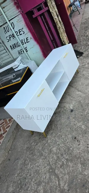 5ft All White TV Stand