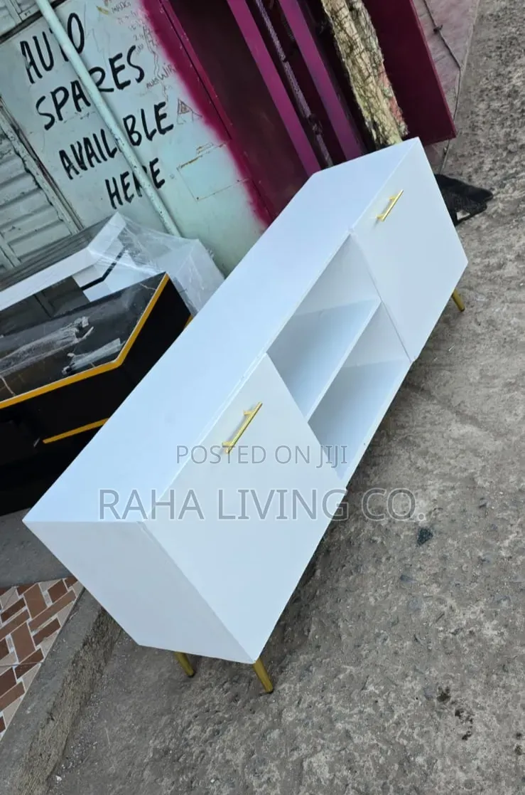 5ft All White TV Stand