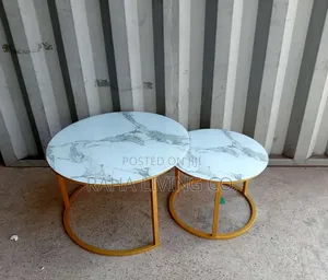 Marble Nesting Coffee Table | Glass Effect | White
