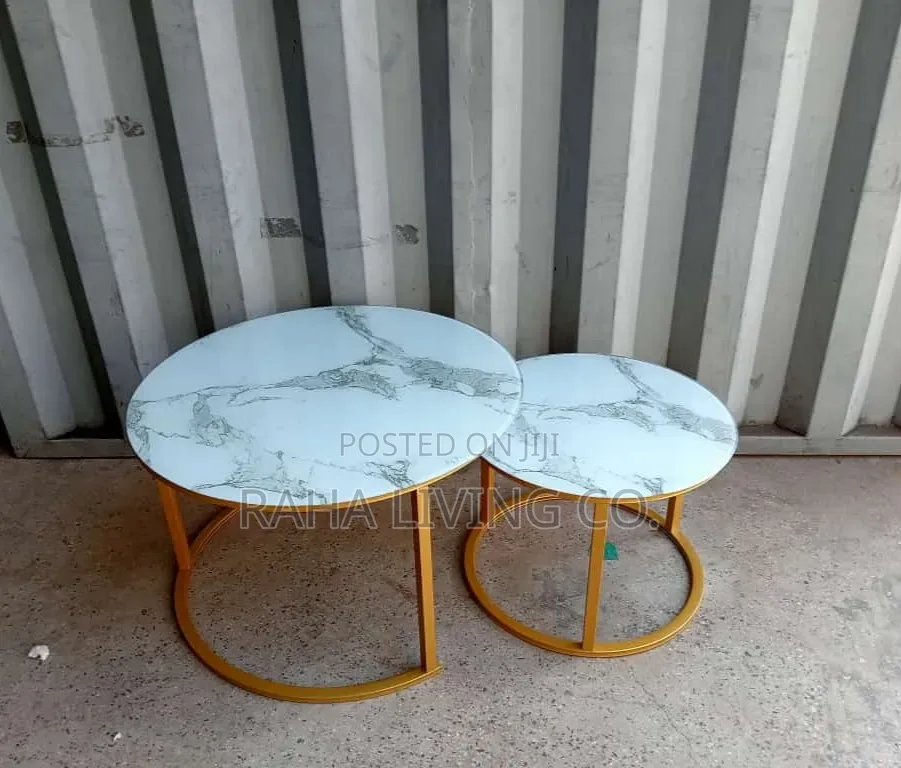 Marble Nesting Coffee Table | Glass Effect | White