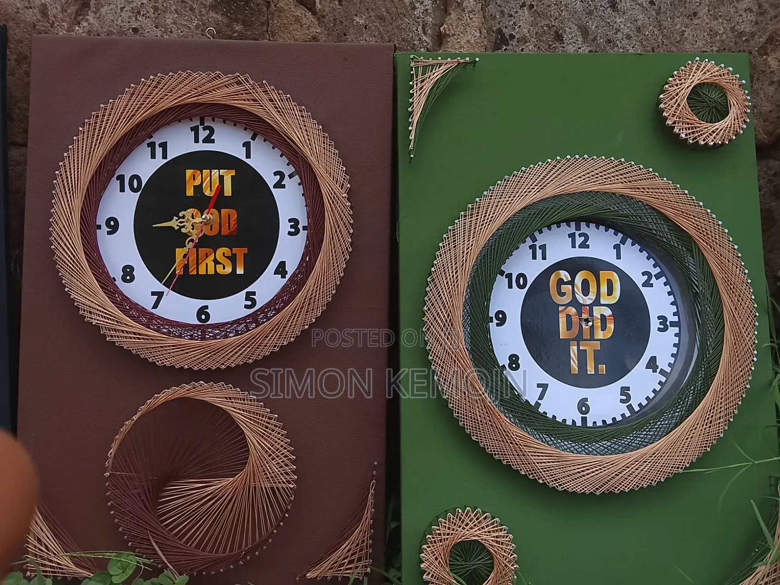 Handcrafted Art Wall Clock - "Put God First" | Unique Home Decor