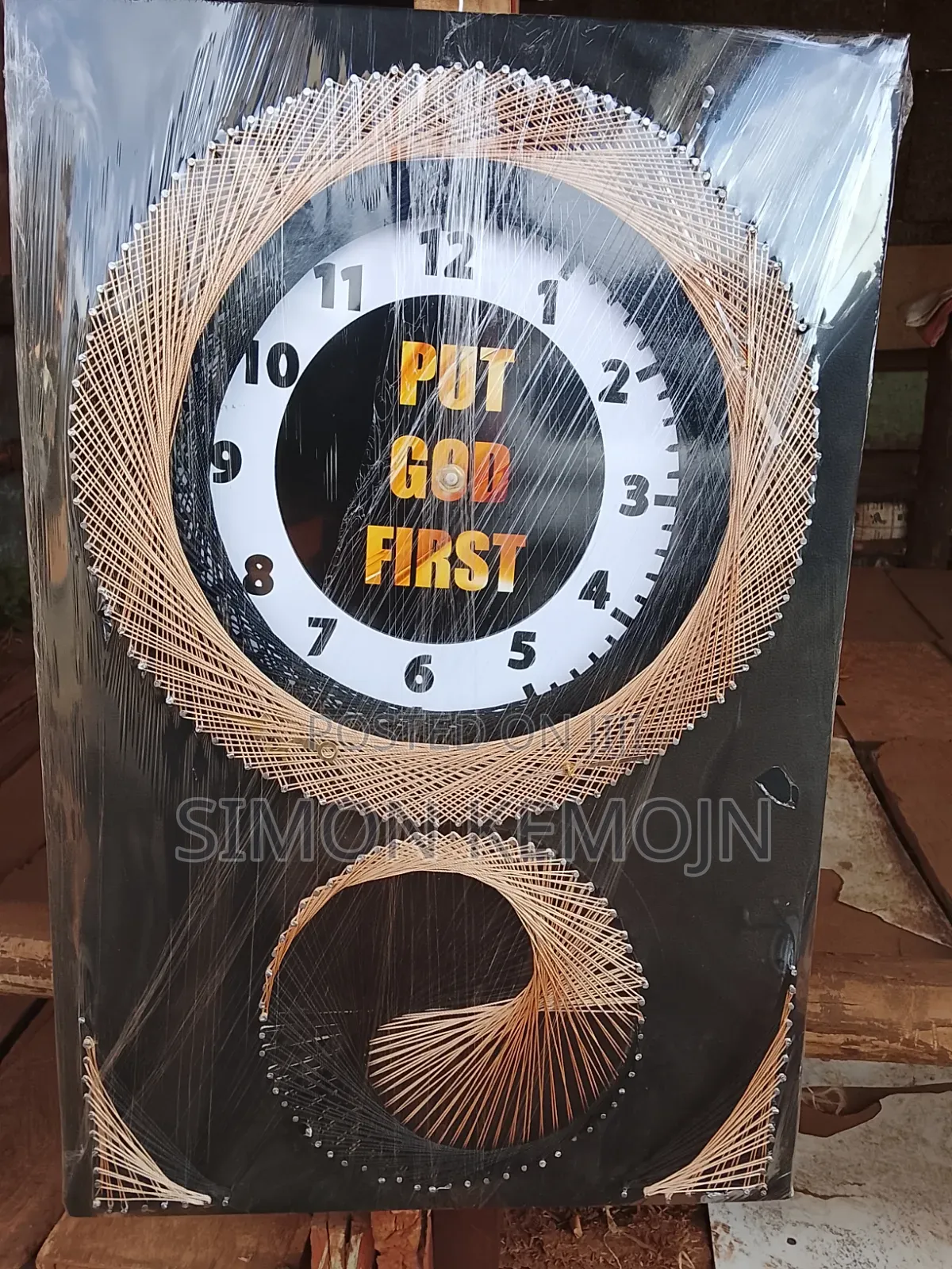 Handcrafted Art Wall Clock - "Put God First" | Unique Home Decor