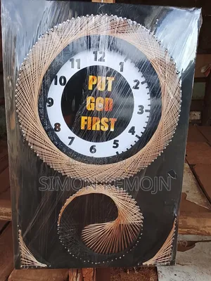 Handcrafted Art Wall Clock - "Put God First" | Unique Home Decor