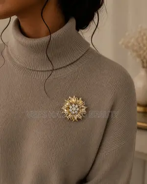 Elegant Gold Flower Brooch Cloth Pin | Women Jewelry