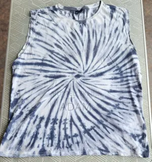Stylish Black White Tie-Dye Sleeveless Tank Top