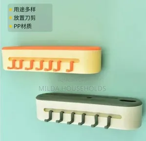 6 Slot Knives Organizer With 6 Extra Hooks
