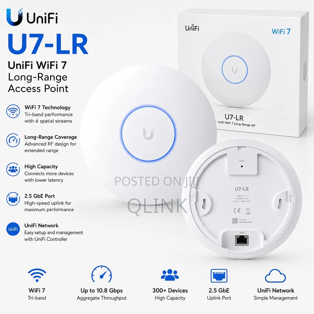 Ubiquiti U7-Lr – UniFi WiFi 7 Long-Range AP
