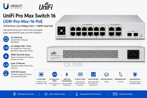 Ubiquiti UniFi Pro Max Switch 16 With 12 PoE | USW-Pro-Max-16-PoE