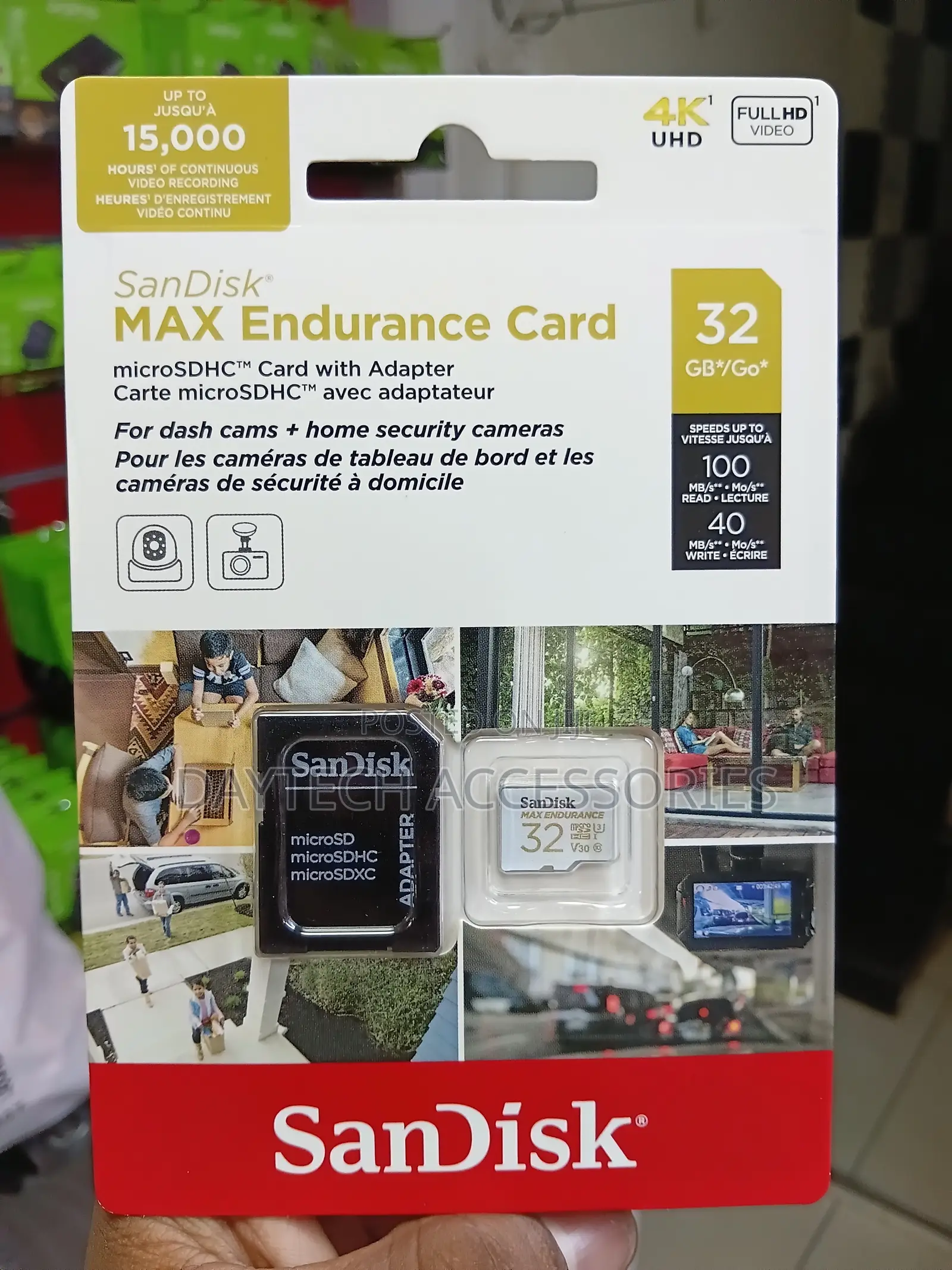 SanDisk Max High Endurance microSDHC 32GB + SD Adapter – For Dash Cams