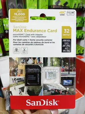 SANDISK 32GB MAX Endurance microSDHC Card With Adapter for Cameras.