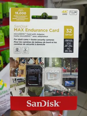 SanDisk Max Endurance 32GB 100mb/S Micro SDHC V30 Memory Card.