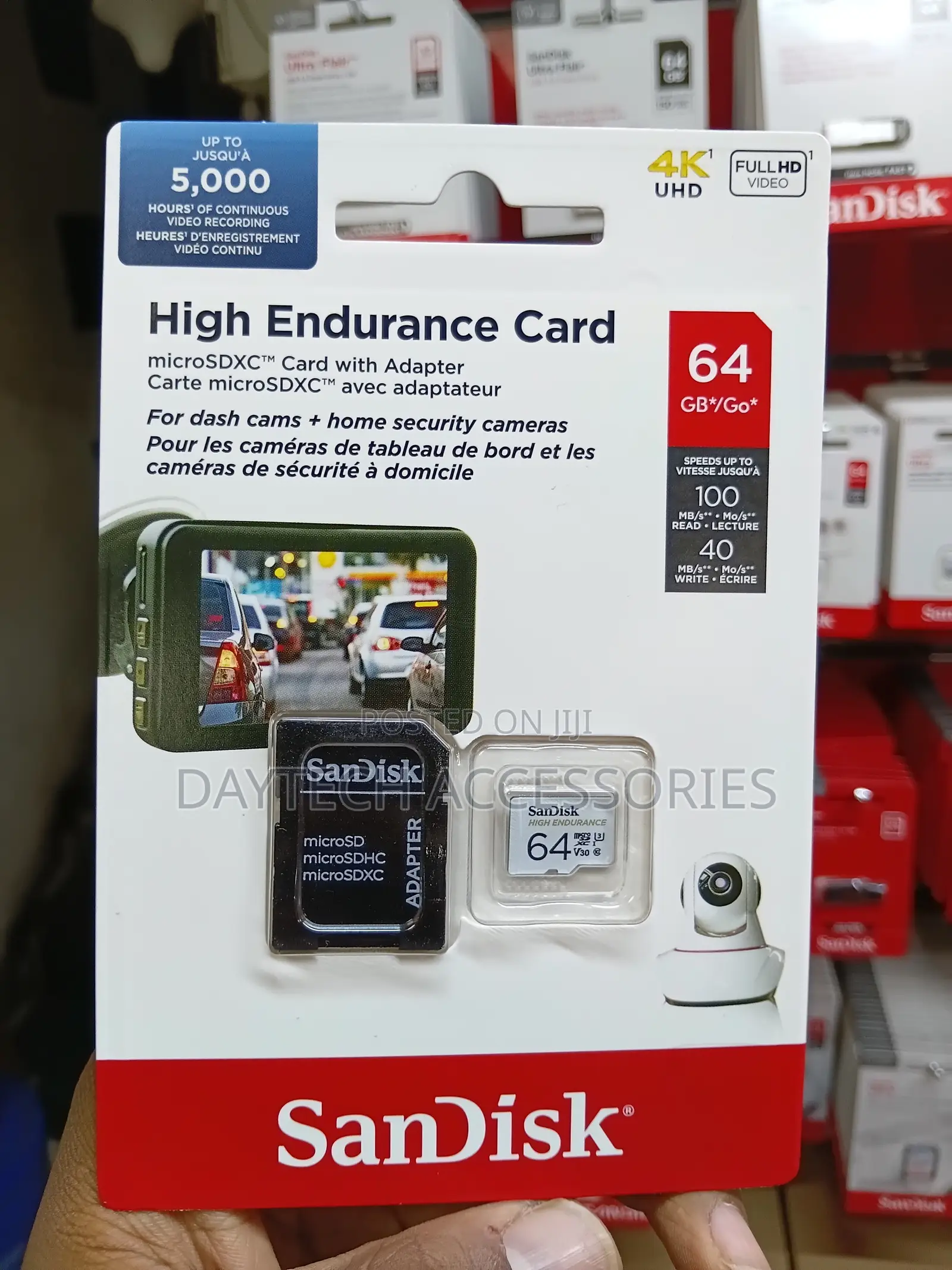 SanDisk High Endurance 64GB microSDXC Card With SD Adapter.