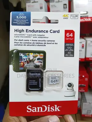 SanDisk High Endurance 64GB microSDXC Card With SD Adapter.