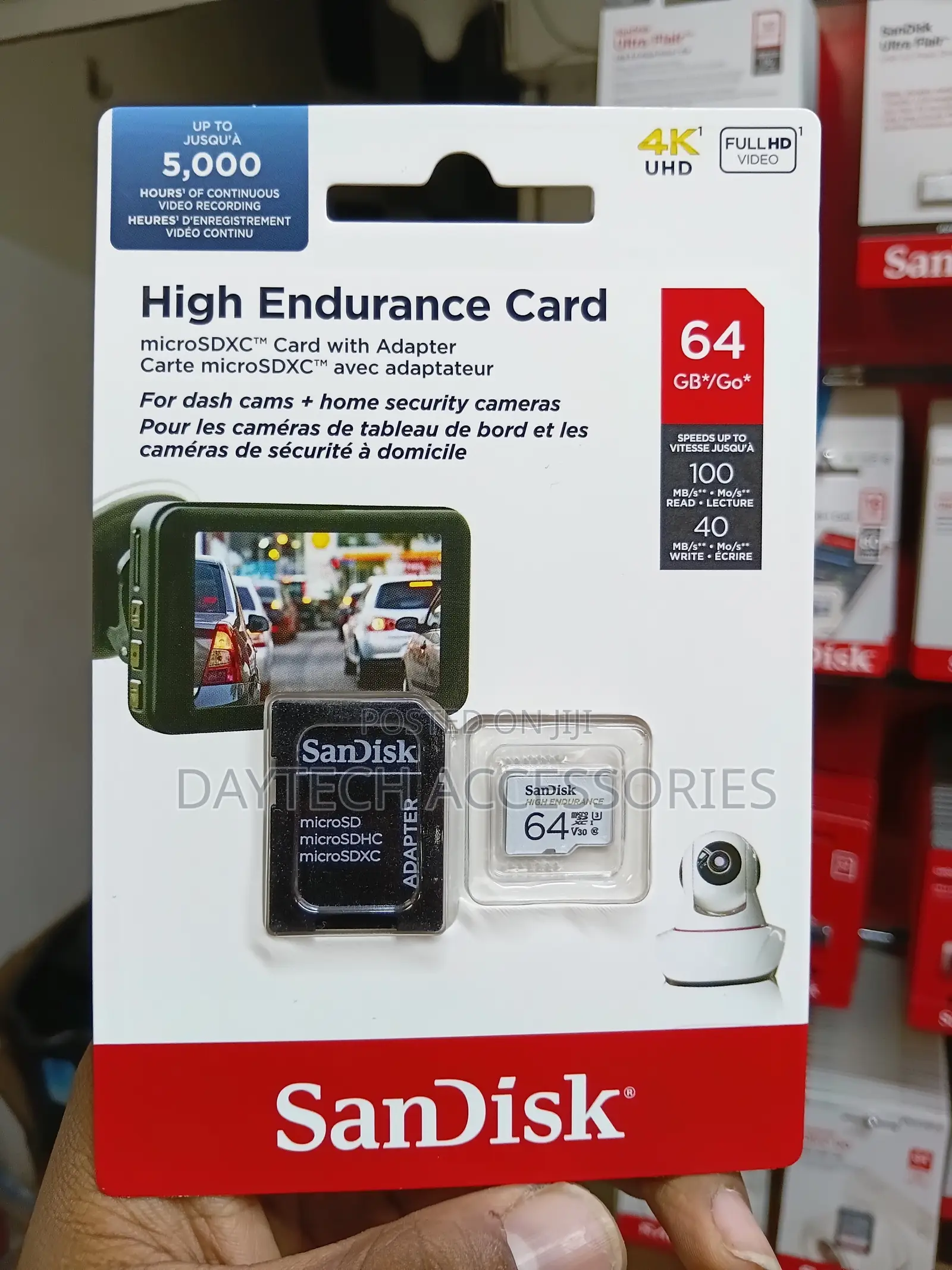 SanDisk High Endurance 64GB microSDXC Card With SD Adapter.