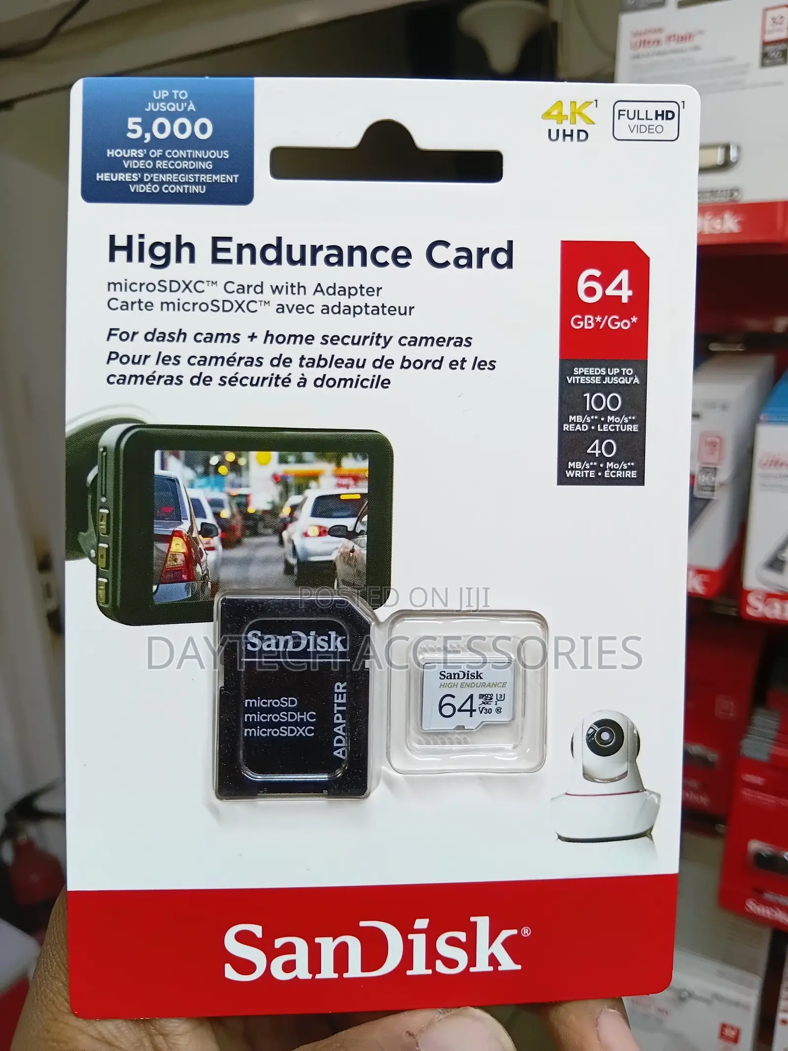 SanDisk High Endurance 64GB microSDXC Card With SD Adapter.
